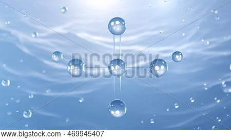 Sulfuric Acid Molecular Structure, 3d Model Molecule, H2so4, Structural Chemical Formula View From A