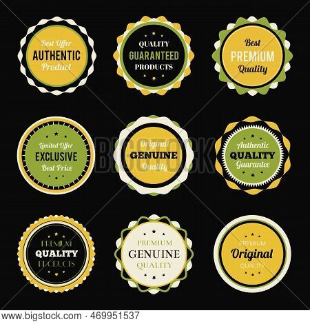 Retro Vintage Badges Set.  Emblem Premium Luxury Logo In Modernstyle Arrows Frames Vector Template B