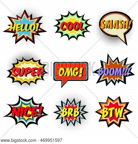 Comic Book Bubbles. Cartoon Explosions Funny Comical Speech Clouds, Comics Words, Thinking Bubbles A