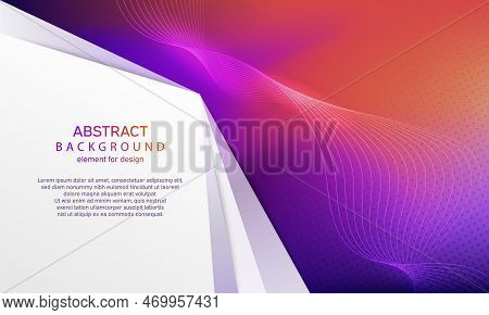 Minimal Geometric Abstract Gradient Background. Bright Design Texture. Colorful Shiny Wave With Line