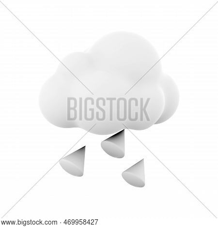 3d Rendering Hail Cloud Icon. 3d Render Weather Cloud With Hail Icon. Hail Cloud