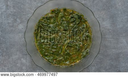 Cassava Leaf Vegetable Curry Served With A Mixture Of Indonesian Spices.