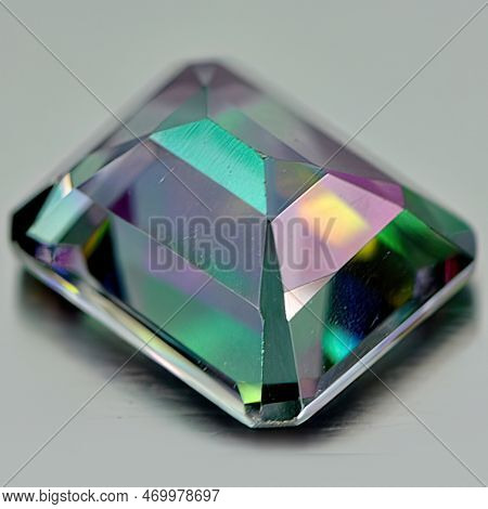 Natural Gemstone Mystic Quartz Isolated On White Background