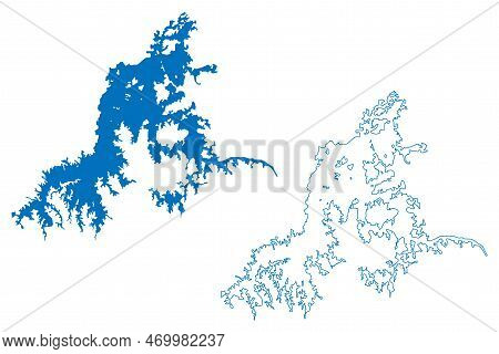Lake Gatun (republic Of Panama, Central America) Map Vector Illustration, Scribble Sketch Lago Gatún