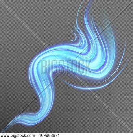 Blue Abstract Effect Object Burst With Blurred Magic Neon Light. Eps 10 Vector File Included