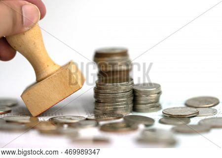 Loan Agents Use Stamps Approved For Contract Financial Loan Money Contract Agreement Companies Or Pe