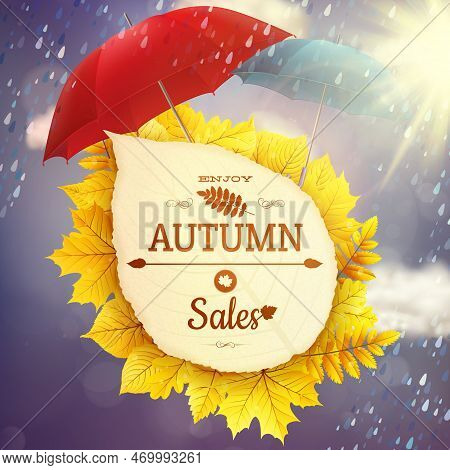 Background On A Theme Of Autumn. Sale. Eps 10