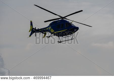 Zurich, Switzerland, January 20, 2023 Bell 429 Global Ranger Helicopter At The International Airport