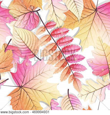 Detailed Leaves Seamless Background. Eps 10 Vector File Included