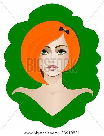 Red-haired girl with green eyes