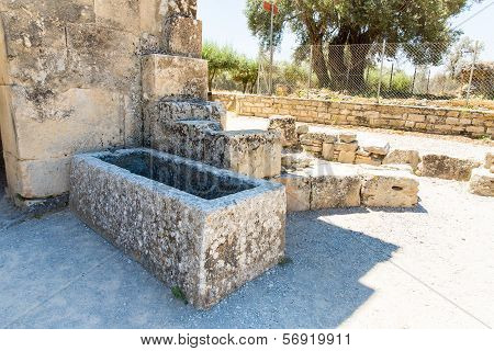 Monastery (friary) In Messara Valley At Crete Island In Greece. Messara - Is  Largest Plain In Crete