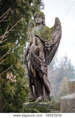 Angel on the grave at Lychakiv cemetery, Lviv, Ukraine