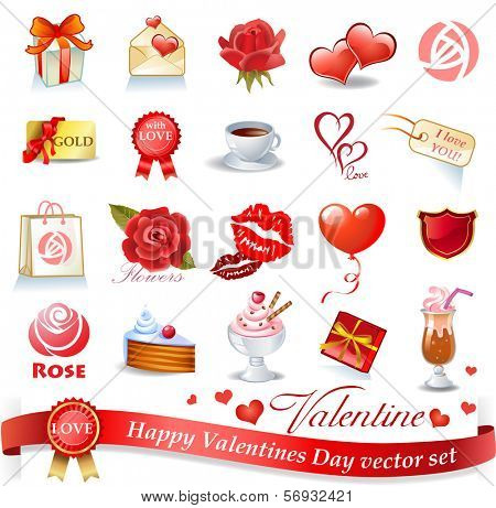 Happy Valentines Day vector set 
