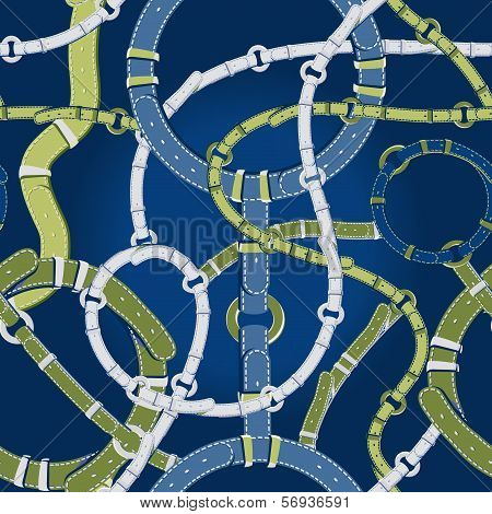 Seamless  Pattern in Nautical Style With Belts.