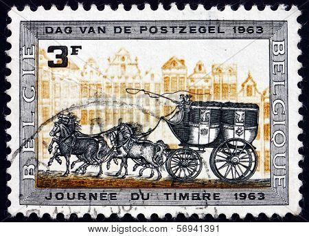 Postage Stamp Belgium 1963 Stagecoach