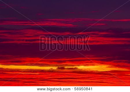 Spectacular Red And Orange Sky At Sunset