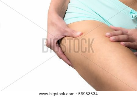 Slender Young Woman Checking For Excess Weight