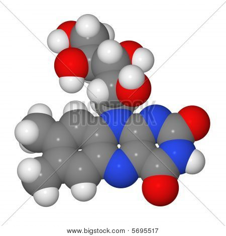 核黄素分子空间填充模型