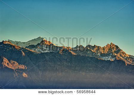 Himalayan Mountains View From Mt. Shivapuri