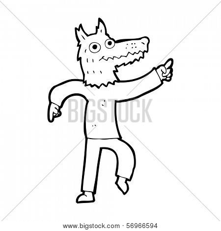 cartoon wolf man