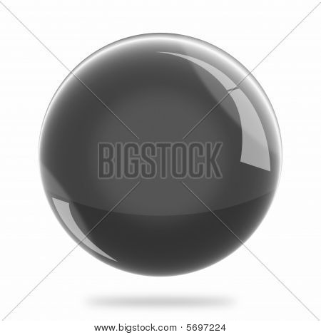 Blank sort kugle Float