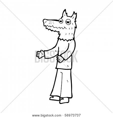 cartoon wolf man