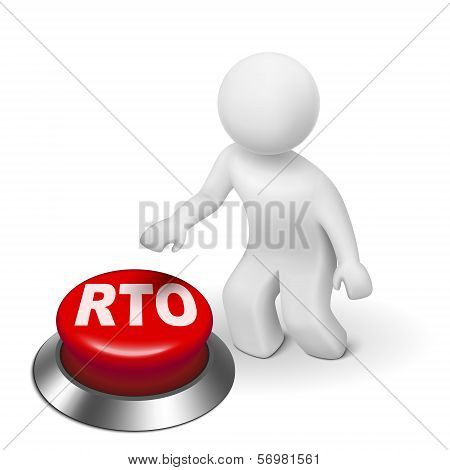 3D Man With Rto Recovery Time Objective Button