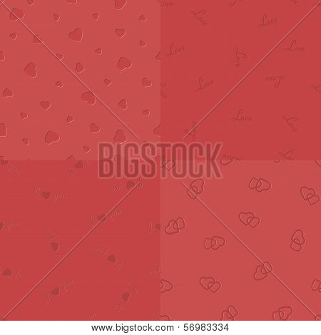 Vector bulged-in love seamless patterns