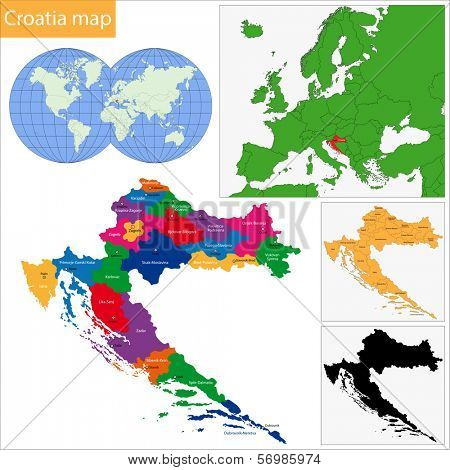 Map of administrative divisions of Republic of Croatia