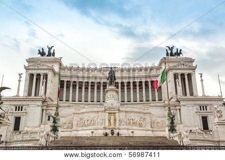 Equestrian Monument To Victor Emmanuel Ii Near Vittoriano In Rome, Italy