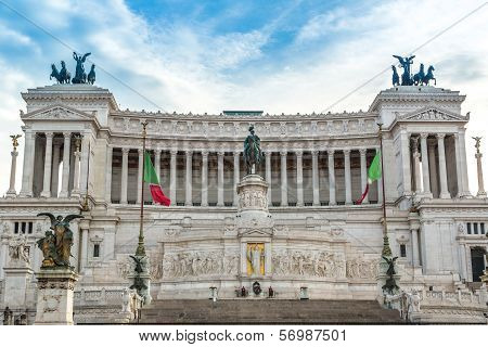 Equestrian Monument To Victor Emmanuel Ii Near Vittoriano In Rome, Italy