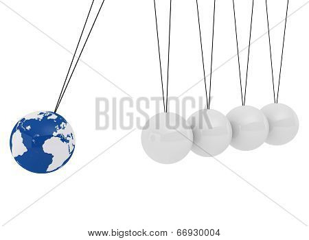 Pendulum Three-dimensional White Spheres
