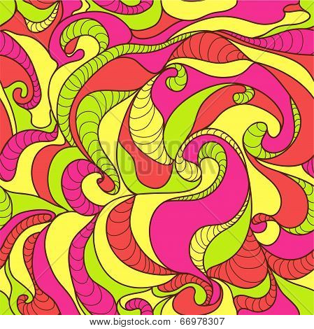 Colorful abstract curly seamless pattern