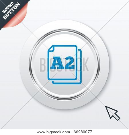 Paper size A2 standard icon. Document symbol.