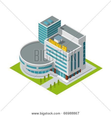 Cinema building isometric