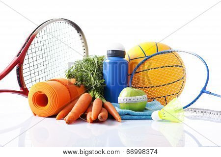 symbol of healthy physical activity isolated on white