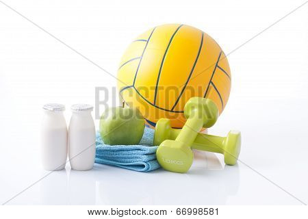 symbol of healthy physical activity isolated on white
