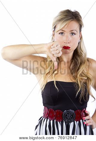Blond Girl Thumbs Down