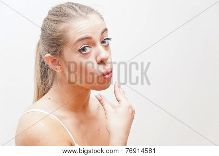 Girl Showing Appreciation For Something Excellent