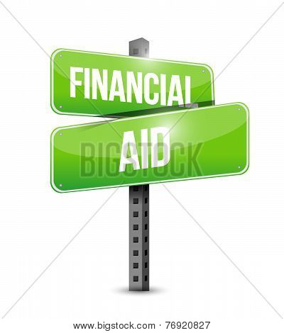 Financial Aid Street Sign Illustration Design