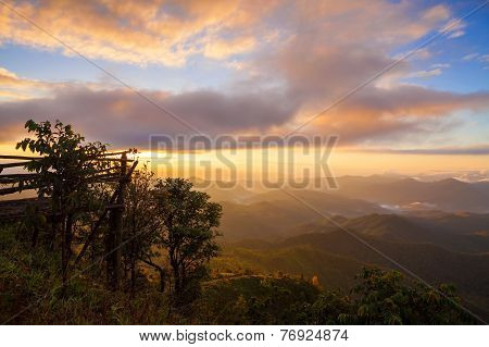 Phu chi phur viewpoint ,Mae Hong Son Northern, Thailand.