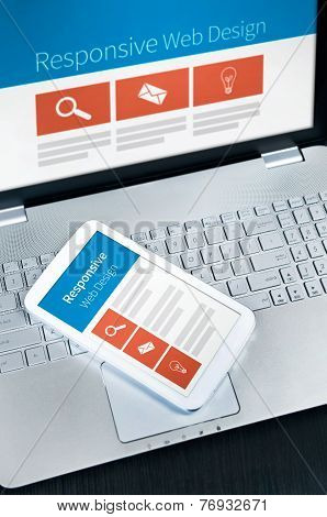 Responsive Web Design On Mobile Devices Phone And Tablet Pc