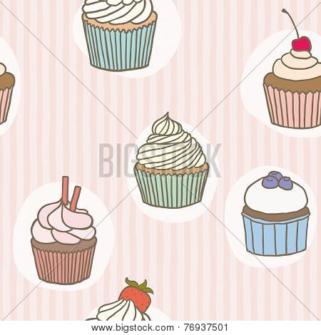 Stripes cupckes pattern.