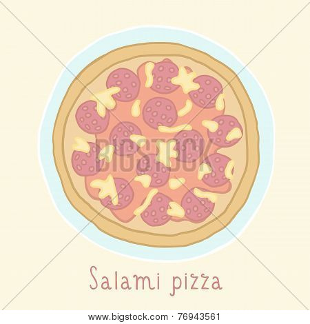 Salami pizza.