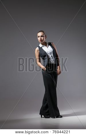Mafiosi woman. Fashion photo. Retro style