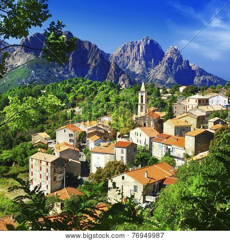beautiful Evisa - mountain village in Corsica