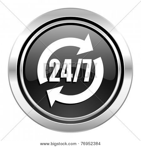 service icon, black chrome button 