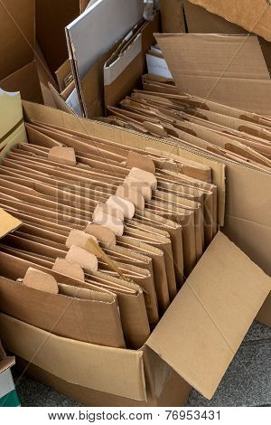 empty cardboard boxes for the collection of waste paper