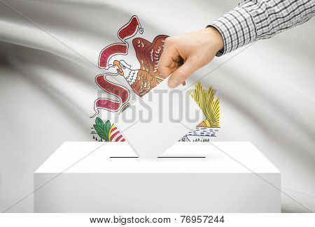 Voting Concept - Ballot Box With National Flag On Background - Illinois