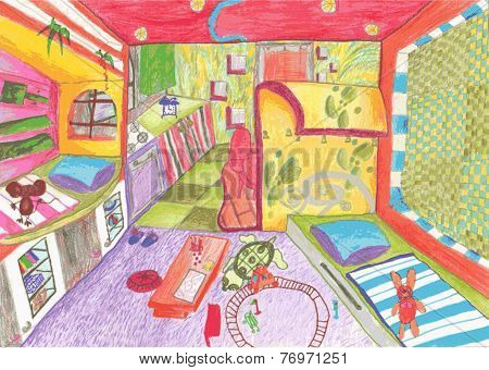 The interior of the eyes of a child.